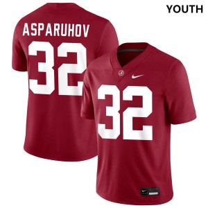 Youth Alabama Crimson Tide #32 Alex Asparuhov Crimson Stitched College Football Jerseys 857805-432