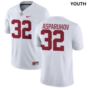Youth Alabama Crimson Tide #32 Alex Asparuhov White Official College Football Jersey 819935-572