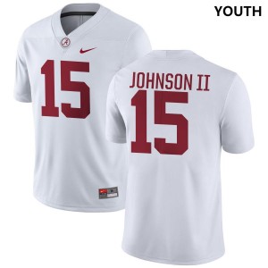 Youth Alabama Crimson Tide #15 Duke Johnson II White Replica College Football Jersey 526857-716