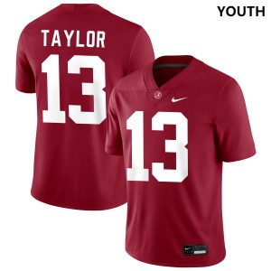 Youth Alabama Crimson Tide #13 Ivan Taylor Crimson 2025-26 College Football Jersey 567186-111