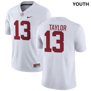 Youth Alabama Crimson Tide #13 Ivan Taylor White University College Football Jerseys 720402-967