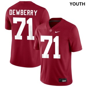 Youth Alabama Crimson Tide #71 Kam Dewberry Crimson University College Football Jersey 637024-231
