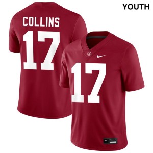 Youth Alabama Crimson Tide #17 Kelby Collins Crimson High School College Football Jersey 291568-644