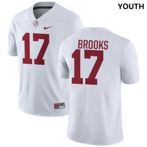 Youth Alabama Crimson Tide #17 Lotzeir Brooks White Official College Football Jersey 345221-385