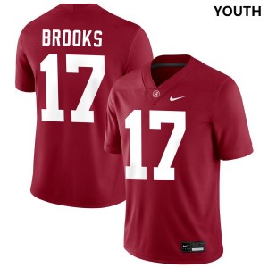 Youth Alabama Crimson Tide #17 Lotzeir Brooks Crimson NCAA College Football Jerseys 271273-361