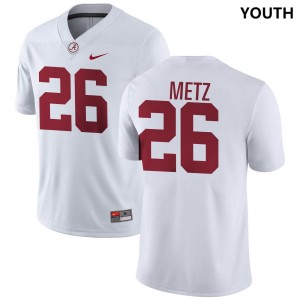 Youth Alabama Crimson Tide #26 Luke Metz White Game College Football Jerseys 122013-944