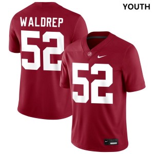 Youth Alabama Crimson Tide #52 Mal Waldrep Crimson Stitched College Football Jerseys 282400-153