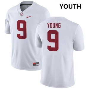 Youth Alabama Crimson Tide #9 Richard Young White University College Football Jersey 411816-520