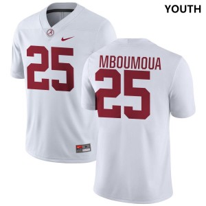 Youth Alabama Crimson Tide #25 Steve Bolo Mboumoua White 2025-26 College Football Jersey 401812-811