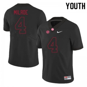 Youth Alabama Crimson Tide #4 Jalen Milroe Black 2024 College Football Jersey 288422-165