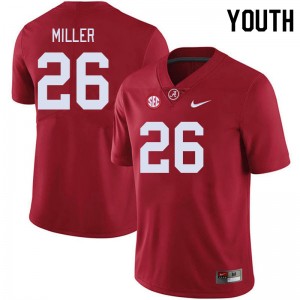 Youth Alabama Crimson Tide #26 Jam Miller Crimson Embroidery College Football Jersey 157153-934