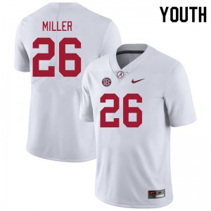 Youth Alabama Crimson Tide #26 Jam Miller White University College Football Jersey 940822-223