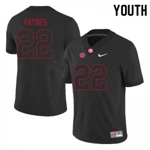 Youth Alabama Crimson Tide #22 Justice Haynes Black Game College Football Jersey 598205-621