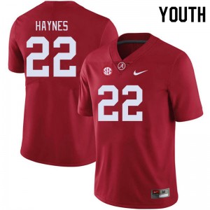 Youth Alabama Crimson Tide #22 Justice Haynes Crimson High School College Football Jersey 457130-808