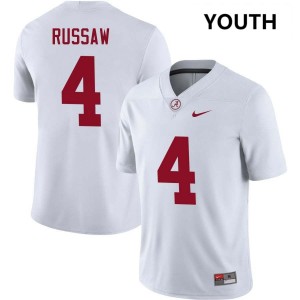 Youth Alabama Crimson Tide #4 Qua Russaw White Stitched College Football Jersey 669453-642