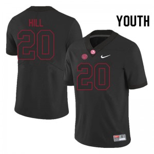 Youth Alabama Crimson Tide #20 Daniel Hill Blackout 2024 College Football Jersey 401119-877