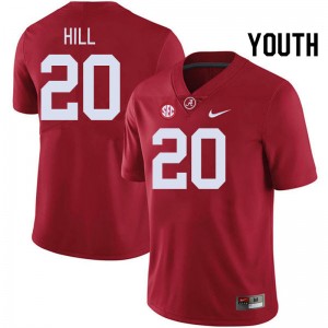 Youth Alabama Crimson Tide #20 Daniel Hill Crimson Game College Football Jersey 841753-906