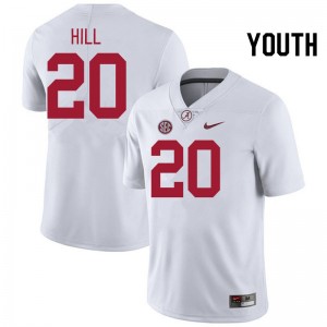 Youth Alabama Crimson Tide #20 Daniel Hill White 2024 College Football Jersey 786517-719