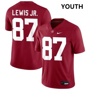 Youth Alabama Crimson Tide #87 Danny Lewis Jr. Crimson Embroidery College Football Jersey 543770-812