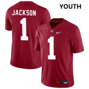 Youth Alabama Crimson Tide #1 Domani Jackson Crimson High School College Football Jersey 947213-688