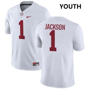Youth Alabama Crimson Tide #1 Domani Jackson White High School College Football Jerseys 916771-529