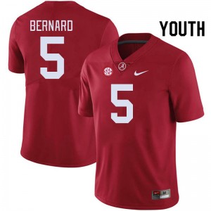 Youth Alabama Crimson Tide #5 Germie Bernard Crimson 2024 College Football Jersey 820650-532