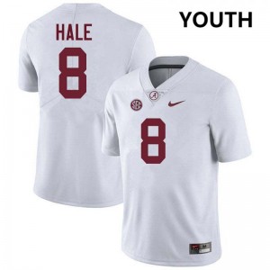 Youth Alabama Crimson Tide #8 Jalen Hale White High School College Football Jersey 671785-397
