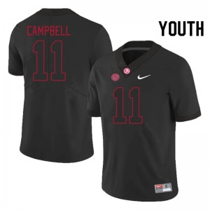 Youth Alabama Crimson Tide #11 Jihaad Campbell Blackout Replica College Football Jersey 598404-931