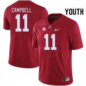 Youth Alabama Crimson Tide #11 Jihaad Campbell Crimson Official College Football Jersey 768872-297