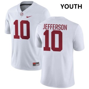 Youth Alabama Crimson Tide #10 Justin Jefferson White 2025 College Football Jersey 580886-355