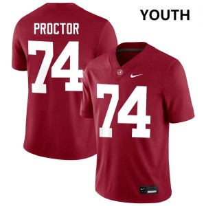 Youth Alabama Crimson Tide #74 Kadyn Proctor Crimson Embroidery College Football Jersey 361101-483