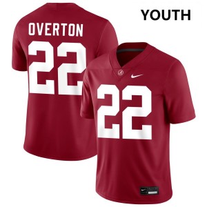 Youth Alabama Crimson Tide #22 LT Overton Crimson High School College Football Jerseys 235963-942