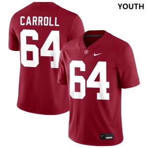 Youth Alabama Crimson Tide #64 Michael Carroll Crimson Replica College Football Jersey 983526-792