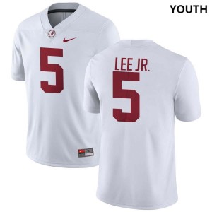 Youth Alabama Crimson Tide #5 Dijon Lee Jr. White 2025-26 College Football Jerseys 993009-586