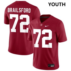 Youth Alabama Crimson Tide #72 Parker Brailsford Crimson University College Football Jerseys 469624-759