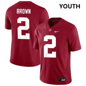 Youth Alabama Crimson Tide #2 Zabien Brown Crimson High School College Football Jersey 547241-637