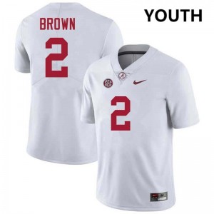 Youth Alabama Crimson Tide #2 Zabien Brown White University College Football Jerseys 505630-678