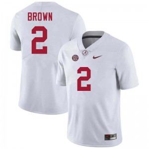 Men Alabama Crimson Tide #2 Zabien Brown White 2025-26 College Football Jersey 125284-625