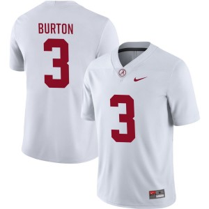 Men's Alabama Crimson Tide #3 Jermaine Burton White College Football Jersey 285162-990