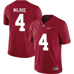 Men's Alabama Crimson Tide #4 Jalen Milroe Crimson College Football Jersey 892758-931