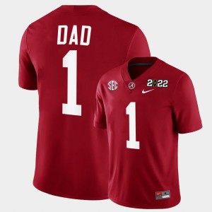 Men's Alabama Crimson Tide #1 Crimson 2022 Fathers Day Gift Greatest Dad College Football Jersey 425526-788