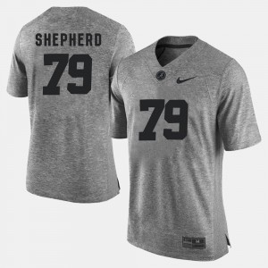 Men's Alabama Crimson Tide #79 Austin Shepherd Gray Gridiron Gray Limited Jersey 550700-173