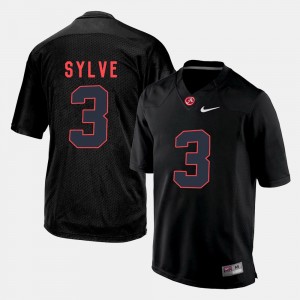 Men's Alabama Crimson Tide #3 Bradley Sylve Black Silhouette College Jersey 158425-531
