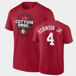 Men's Alabama Crimson Tide #4 Brian Robinson Jr. Crimson 2021 Cotton Bowl CFP College Football T-Shirt 411041-990