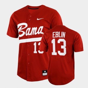 Men's Alabama Crimson Tide #13 Bryce Eblin Crimson 2022 Full-Button College Baseball Jersey 867512-703