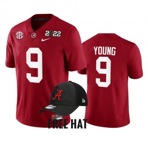 Men's Alabama Crimson Tide #9 Bryce Young Crimson 2021 Cotton Bowl Champions CFP College Football Jersey 279993-387