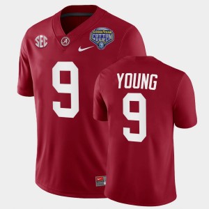 Men's Alabama Crimson Tide #9 Bryce Young Crimson College Football Playoff 2021 Cotton Bowl Jersey 926632-878