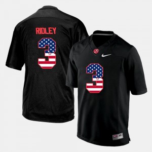 Men's Alabama Crimson Tide #3 Calvin Ridley Black US Flag Fashion Jersey 162504-265