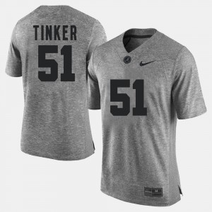 Men's Alabama Crimson Tide #51 Carson Tinker Gray Gridiron Gray Limited Jersey 892178-357