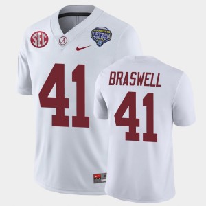 Men's Alabama Crimson Tide #41 Chris Braswell White Game 2021 Cotton Bowl Jersey 544202-316